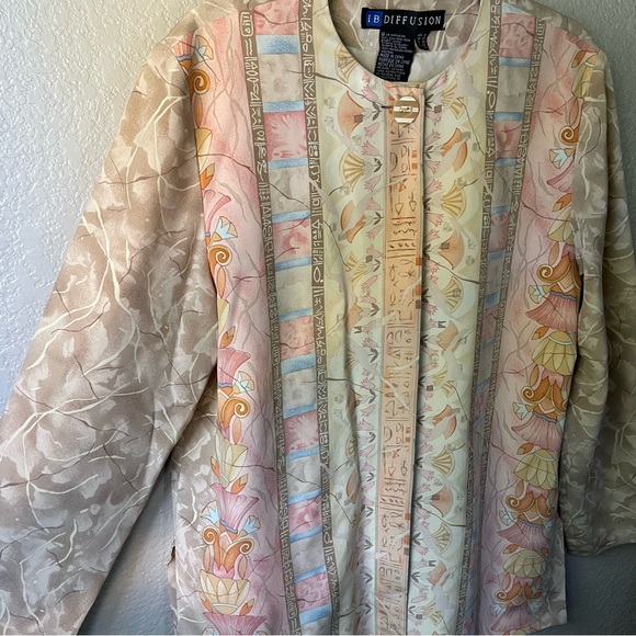 IB Diffusion Womens Vintage 100% Silk Floral Tunic 8 - Picture 5 of 9